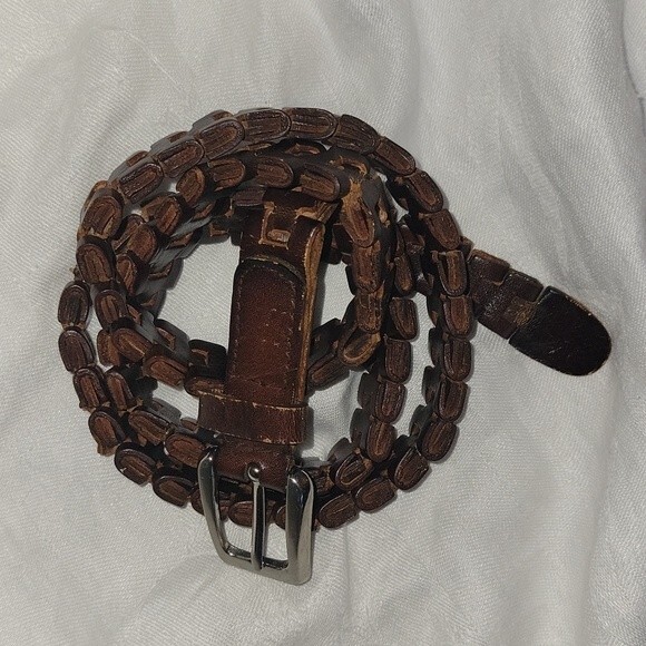 Piel De Vaca Belt Large Leather Boho  Buckle Belt Large 41 inches total - Picture 3 of 7